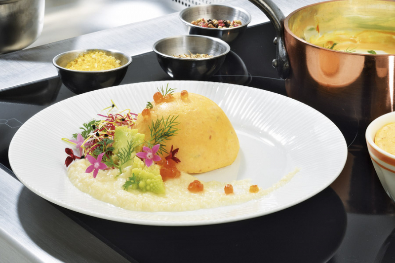 Mousseline av kamskjell med blomkålkrem