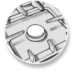 Emaljert lokk for brennerhetter