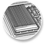 Grillplate med riflet overflate